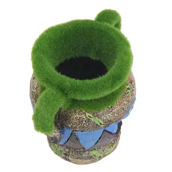 

Small Ornamental Fish Bowl Landscaping Fish Shrimp Nest Moss Vase Evasion House Resin Decor