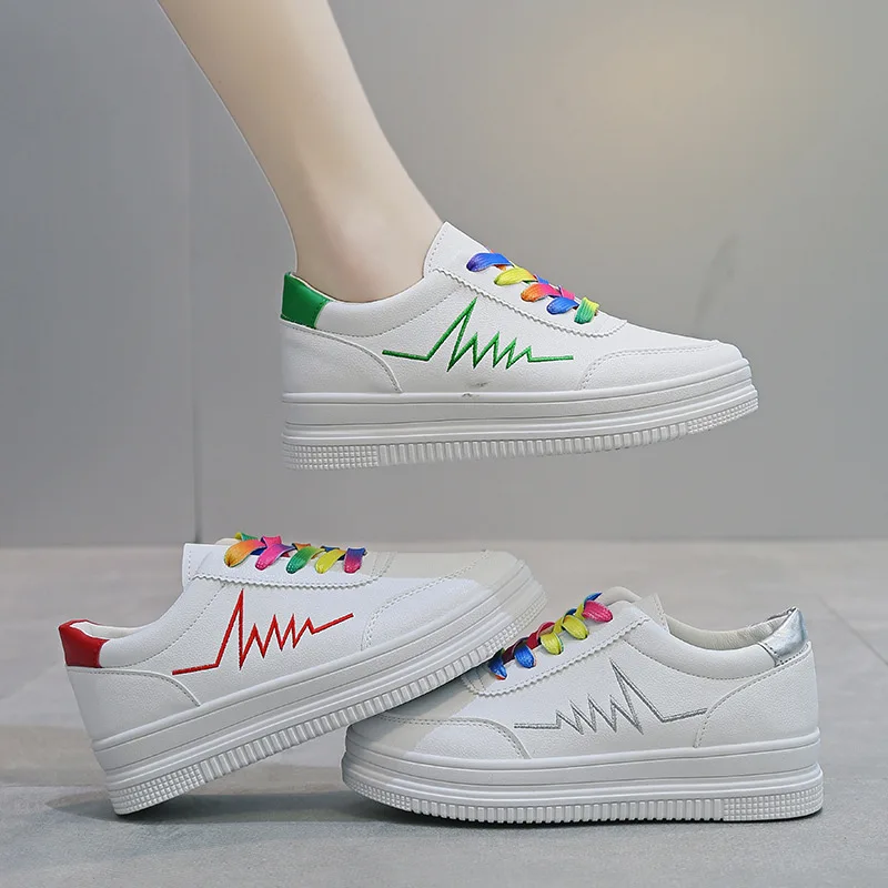 

White Shoes Women's Thick Bottomed 2019 Spring And Autumn New Style Versatile Korean-style Student Network Red INS Shoes Childre