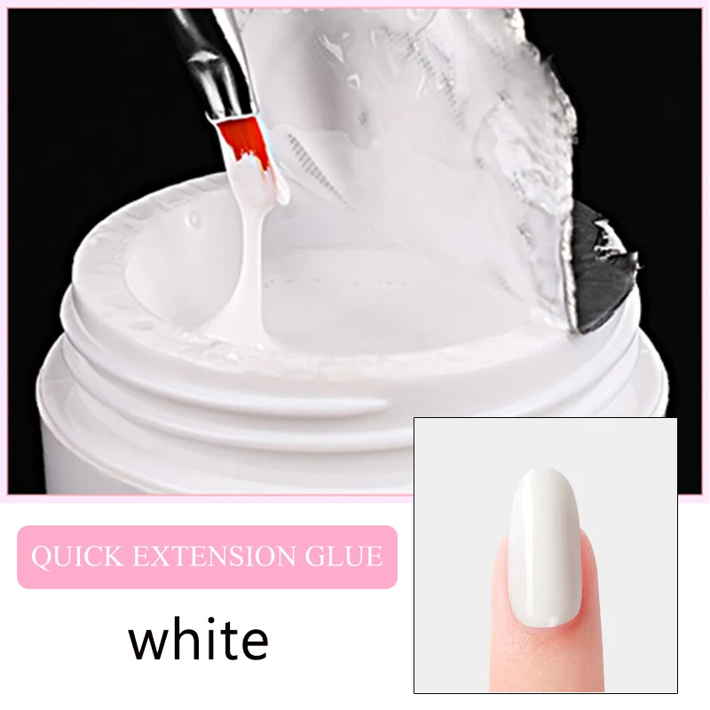 15ml Poly Nail Gel Quick Extensions Builder Extend Nail Art Acrylic Gel Varnish LED/UV Clear White Finger Form Manicure Tool