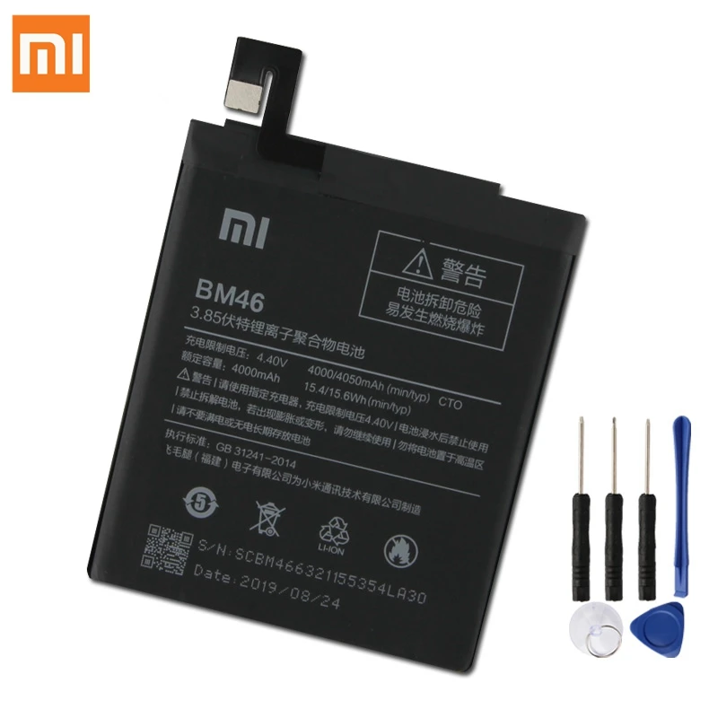 Сменный аккумулятор Xiao mi BM46 для Xiao mi Red mi Note 3 Hong mi Redrice Note3 Note3 Pro аутентичный аккумулятор для телефона 4050 мАч