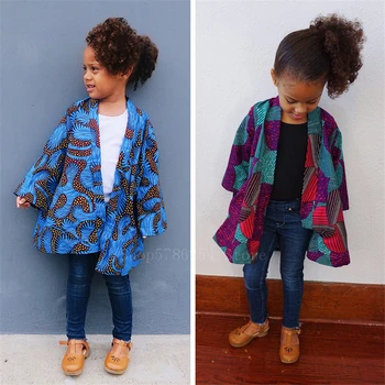 

African Girls National Style Print Dashiki Coat 2020 New Children Africa Cardigan Haori Boy Bohemia Summer Bazin Jacket