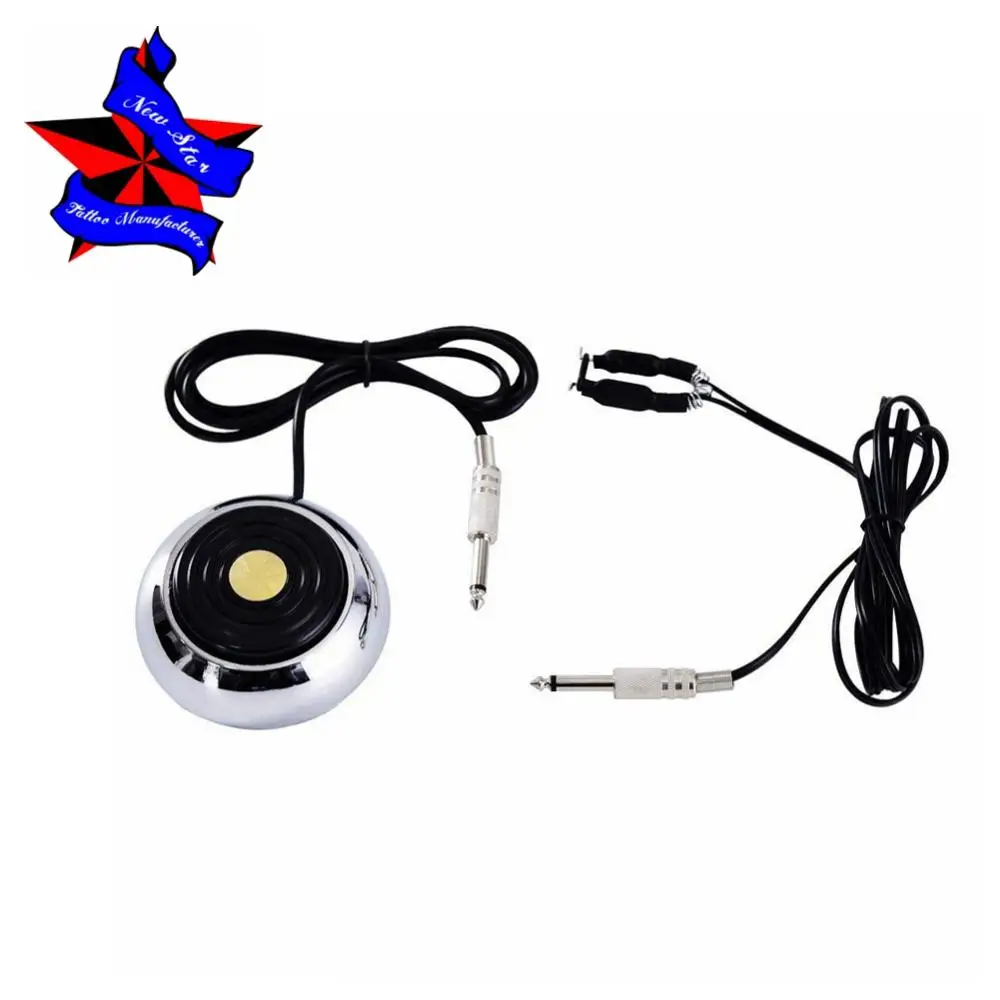 

360 GEM Pro Stainless Steel 5 ft Tattoo Foot Pedal,Tattoo Machine 6 ft. Power Clip Cord for Tattoo Machine Power