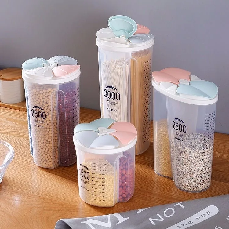 Storage-Box Flour Cereal Dispenser Food-Rice-Container Kitchen Rotating-Dry