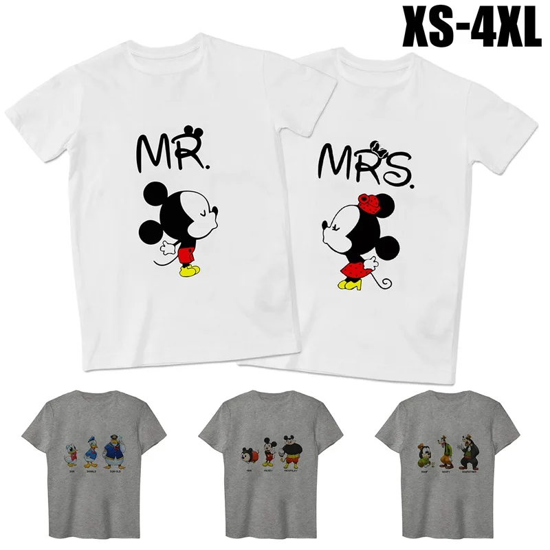 

Cartoon Mouse Shirt Harajuku Couple T-shirt Parent-child Casual Round Neck Print T-shirt Top Korean Clothes