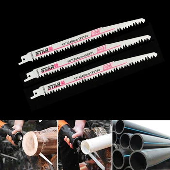 

3PCS Reciprocating Saw Blade Wood Bimetal Reciprocating Saw Blade Jig Saw Blade Saw Blade Hand Saw Saber Saw Blade For Wood
