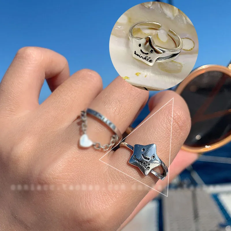 Кольца на цепочке, модные, взрывные, темпера, для мужчин, t, ювелирные изделия, несколько открывающихся, регулируемое кольцо для женщин, мужчин, диких