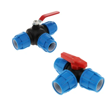 

32/40mm Push Fittings with Valve Tube Tee Union Coupler Irrigation Tube Fittings od Push Fit Air Tool Fittings Gardening Tools