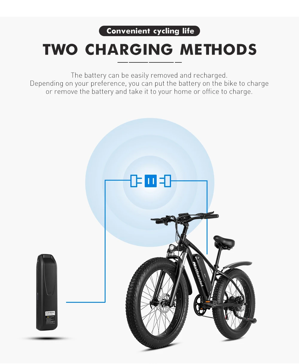 Electric Bike 26''Fat Mountain Bike 1000W Adult ebike 48V 17Ah Lithium Battery 4.0 Tire Men's Electr Bicycle Cruiser Snow e-bike