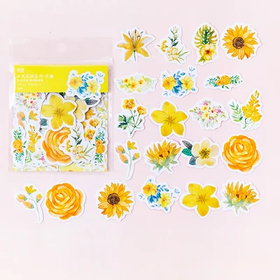 40 шт Ретро-наклейки растительные Цветочные наклейки для скрапбукинга Сделай Сам Bullet Journal декоративные наклейки дневник стационарные наклейки в альбом - Цвет: Sunflower