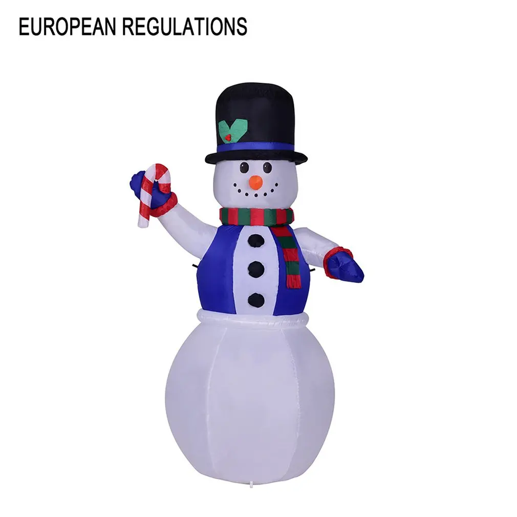 EU PLUG When Plugs Into Standard Electrical Outlet 1.8 M Led Light Inflatable Santa Snowman Christmas Dress Blue Vest Snowman - Цвет: EU PLUG