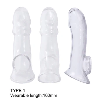 ManNuo Reusable Condoms For Men Penis Enlargement Extender Sleeve Soft Penis Cock Rings Sex Toys Adult Sex Products Sex Shop 88 3