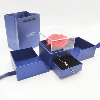 

ROSE SPACE Double Door Soap Flower Jewelry Gift Box Artificial Flowers Christmas Valentines Woomen's Girls Wedding Mariage Gifts