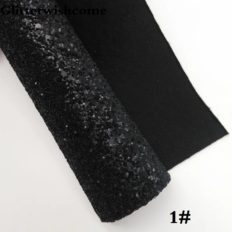Glitterwishcome 21X29 см A4 размер винил для бантов растягивающаяся подложка матовая массивная блестящая кожаная ткань винил для бантов, GM254A - Цвет: 1