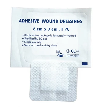 

10 Pcs/lot Large Size Hypoallergenic Non-woven Adhesive Wound Band aid Bandage Large Wound First Aid 6*7cm