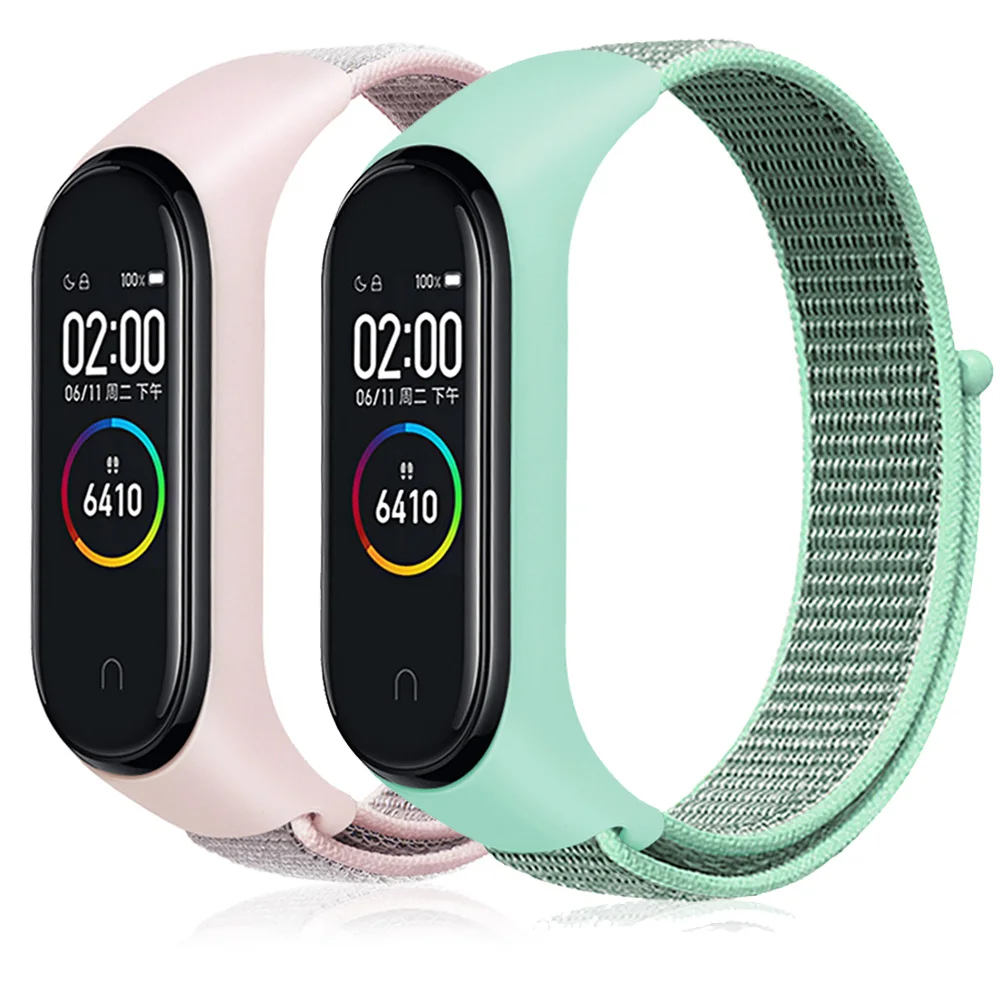Mi Band 3 4 ремешок Браслет Силиконовый нейлоновый наручный браслет для часов аксессуары запястье и mi Band 3 для Xiaomi mi 3 4 браслета