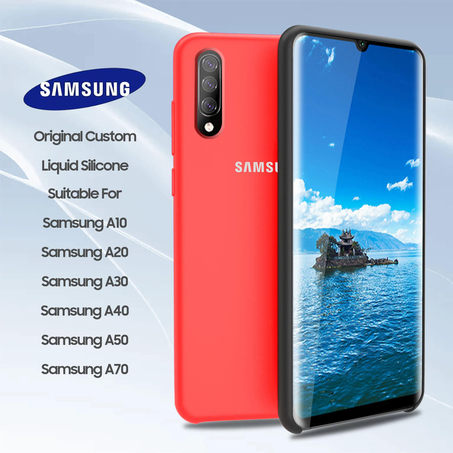 

Samsung A50 Case Official Original Silicone Protector shockproof Cover Samsung Galaxy A70 A50 A30 A20 A10 Case Silicone Case