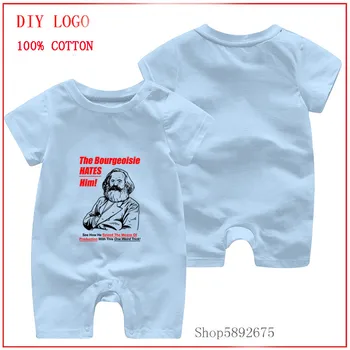 

The Bourgeoisie Hates Him Karl Marx Summer Pure Cotton Clothes Baby Sleeve Cartoon Bodysuit 2020 Clothes Newborn Climbing Pajama
