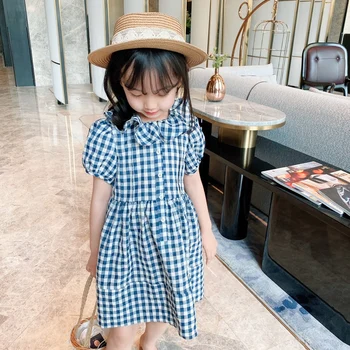 

girls dress plaid pattern cotton summer toddler girls dresses