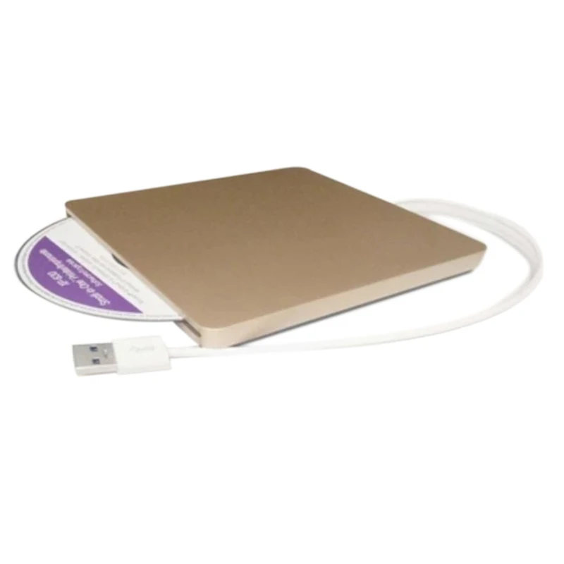 USB 2,0 Внешний оптический привод DVD устройство записи компакт-дисков Драйвер для ПК компьютера ноутбука DJA99 - Цвет: Золотой
