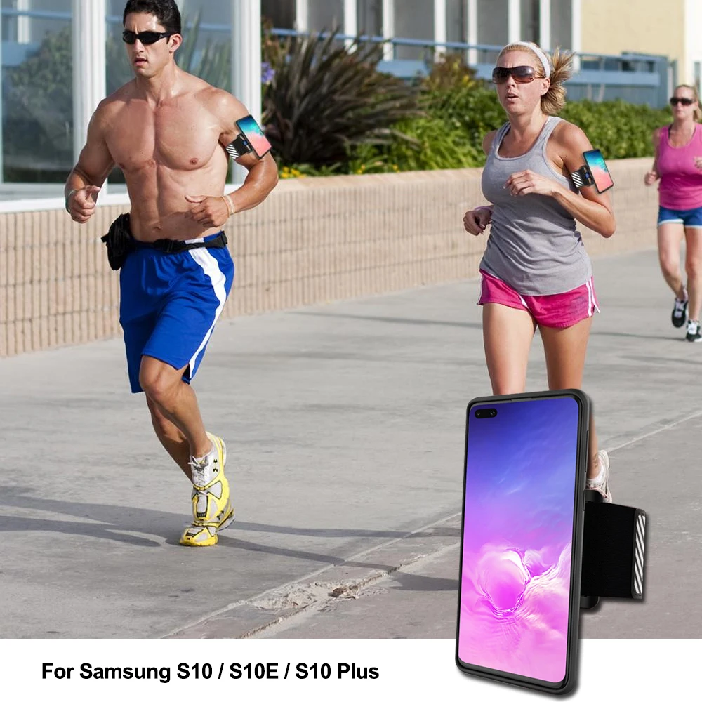 

Running Phone Holder for Samsung S10 S10E S10+Plus Sports Armband Case Wristband Gym Running Full Protection Phone Case
