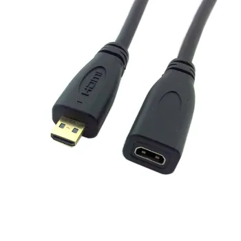 

new HDMI 1.4v 3D Type Micro HDMI Male to Micro HDMI Female M/F Extension Cable 30cm 1080p for FujifilmHTC huawei s7free shipping