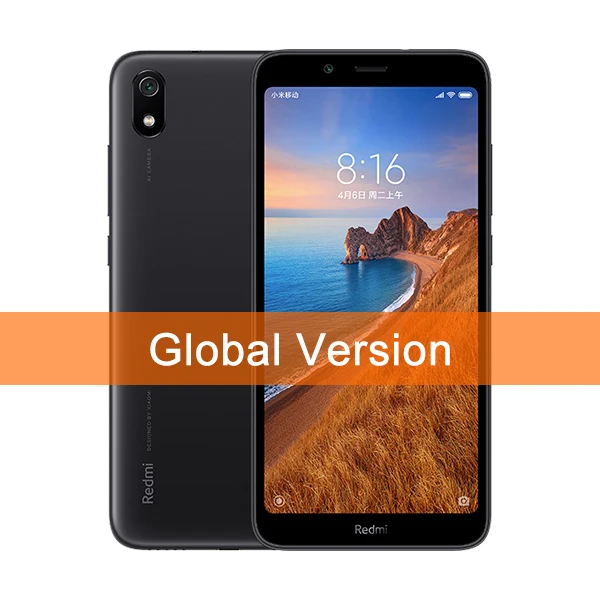 Black Глобальная версия Xiaomi Redmi 7A 2 ГБ 32 ГБ мобильный телефон 5,4" Snapdragon 439 Восьмиядерный 12MP камера AI лицо разблокировка телефонов - Color: Black