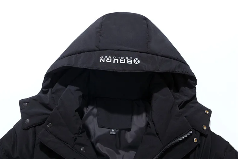 Men's Winter Down Jacket Quality White Duck Down Coats Hat Detachable Stand Collar Outerwear Waterproof Snow Warm Thicken Parkas long black puffer coat