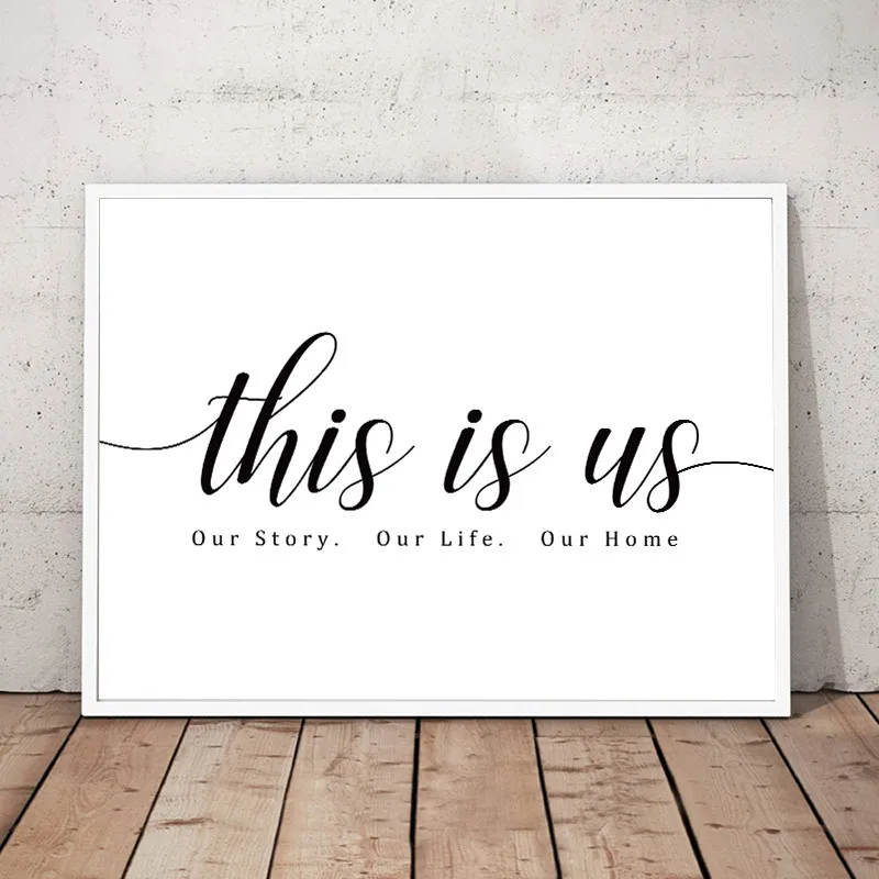 Canvas Paintings Poster-Pictures Wall-Art Print Bedroom Black And Home-Decor White Our-Story-Our-Life-Our