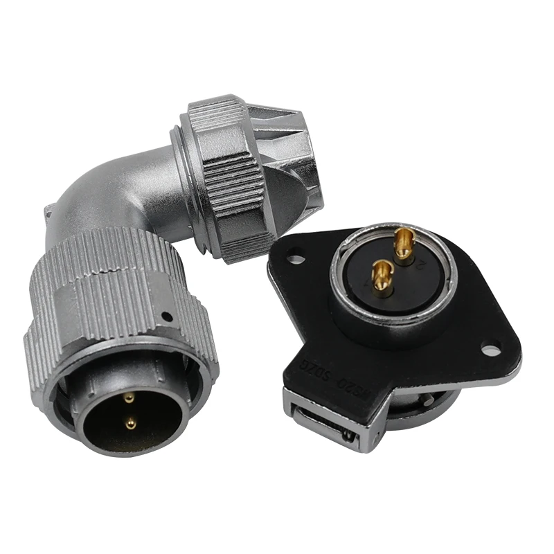 WY20 TU+ZG M20 Waterproof Panel Mount Solder Electrical Connector 2 3 4 5 6 7 9 12 Pin Right Angle Male Plug Female Socket Jack |