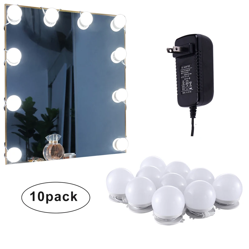 

Clearance Russian overseas warehouse 10 bulb Vanity Lights LED Makeup Mirror Hollywood Vanity Stick on Bulbs for Dressing Table