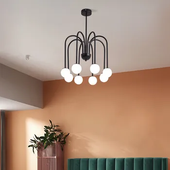 

Nordic Art Chandelier Living Room Bedroom Dining Hall Suspension Lamps Designer Glass LED Light