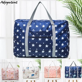 

Waterproof Cartoon Travel Bags Women Large Capacity Folding Duffle Bag Organizer Weekend Bag