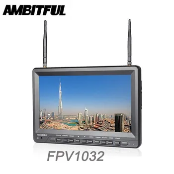 

FEELWORLD FPV1032 10.1 Inch 1024x600 Wireless IPS FPV Monitor with Built-in Battery Dual 5.8G 32CH Diversity Receiver