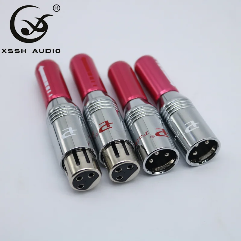 XSSH 2 шт. женский 2 шт. Штекерный соединитель Hi-end Hifi аудио разъем 3 штыревый Разъем черный металлический корпус латунь медь серебро XLR разъем