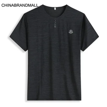 

2020 Male Plus Fat Plus Size Round Neck Round Neck Speed Dry Short Sleeve T Shirt Male Fat Man Thin Section Short Sleeve