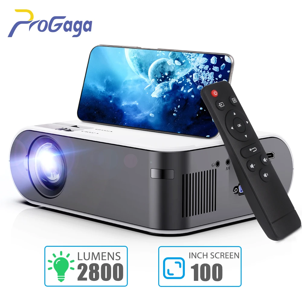 Mini Portable Projector for HD 1080P Video WiFi Projector Proyector 2800 Lumens Smart Phone Airplay Maircast Beamer Home Cinema 1