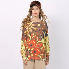 Autumn Floral Printed Knitting Pullovers Woman Long Sleeve Round Neck Sweater Jumpers Ladies Loose Casual Tops Sweter Damski Autumn Floral Printed Knitting Pullovers Woman Long Sleeve Round Neck Sweater Jumpers Ladies Loose Casual Tops Sweter Damski