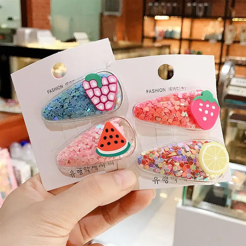 

2020 New Infant Baby Girls 5pcs Fruit Hair Clip Cute Colorful Hairpin Beauty Accessories for Baby Girls Kids Children Sweet