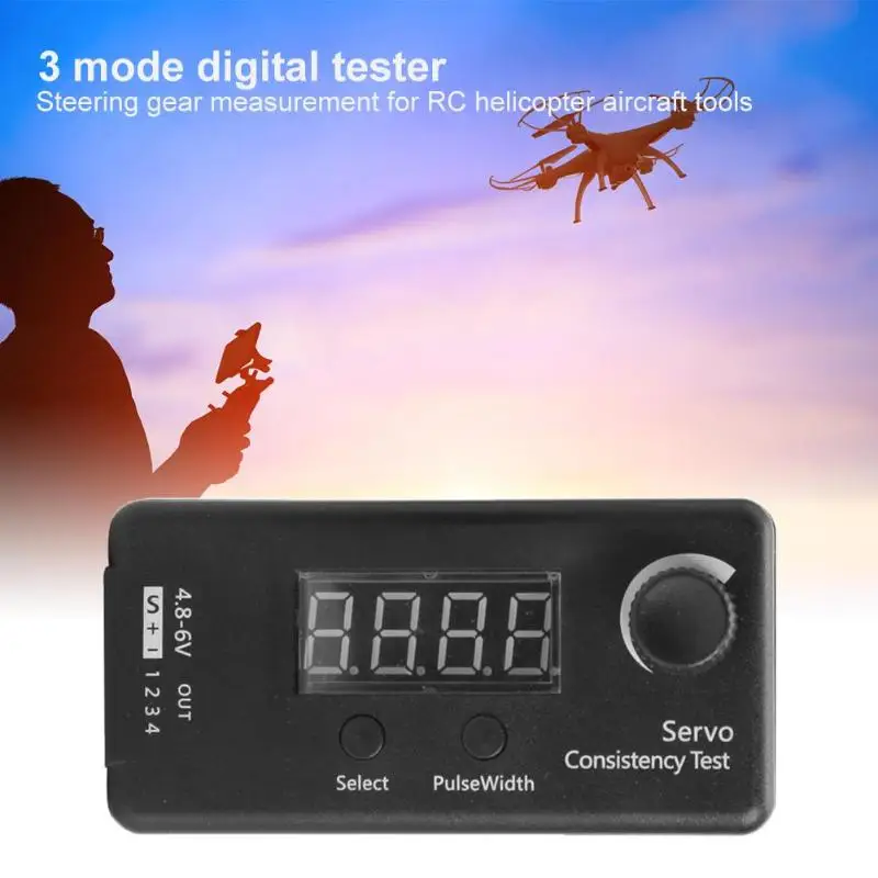 

3 Modes Digital Servo Tester DC 4.8-6V Mini ESC Consistency Tester for RC Helicopter Airplane Aircraft Steering Gear