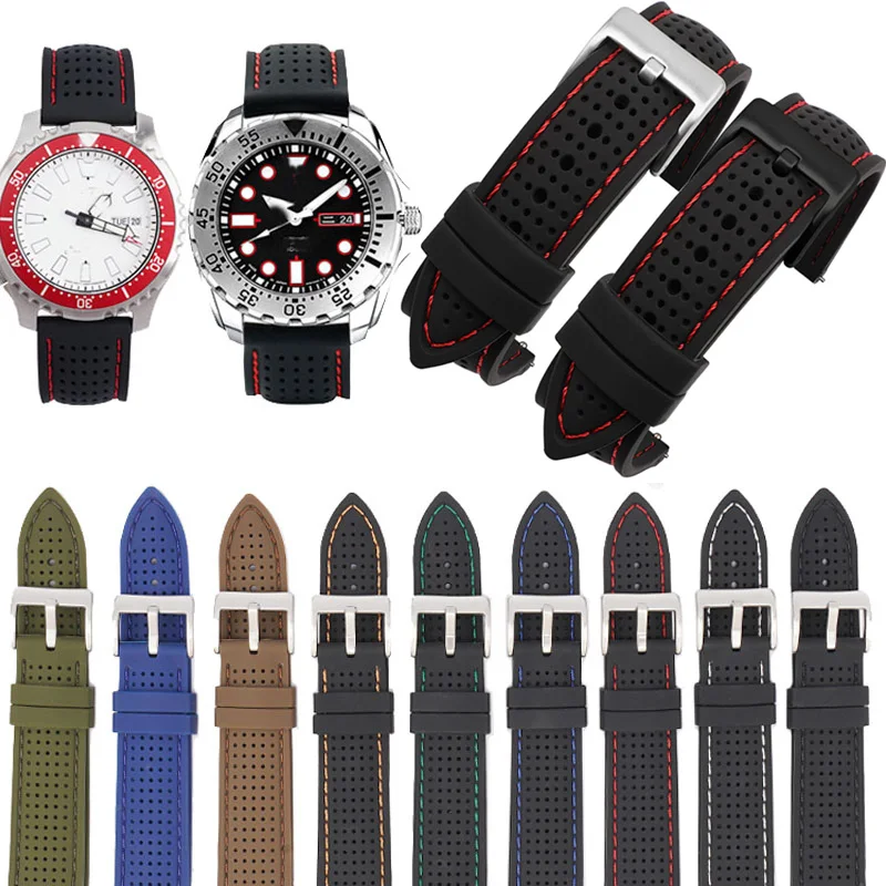 18 20 22 24Mm Sport Silicone Strap Waterproof Replacement Band For Samsung Galaxy Watch3 Active2 Huawei Gt 2 Amazfit Watchbands