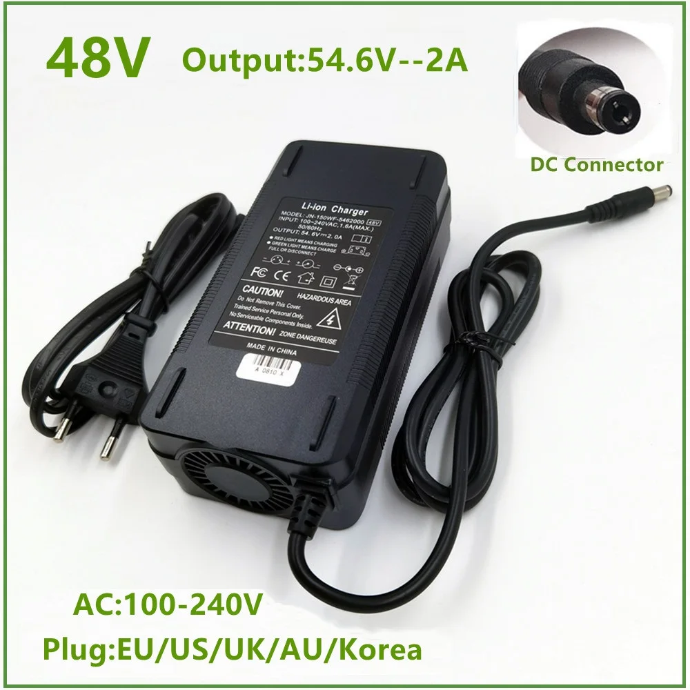 54.6v 2a Battery Charger For 13s 48v Li-ion Battery Electric Bike Lithium  Battery Charger High Quality Strong Heat Dissipation - Chargers - AliExpress