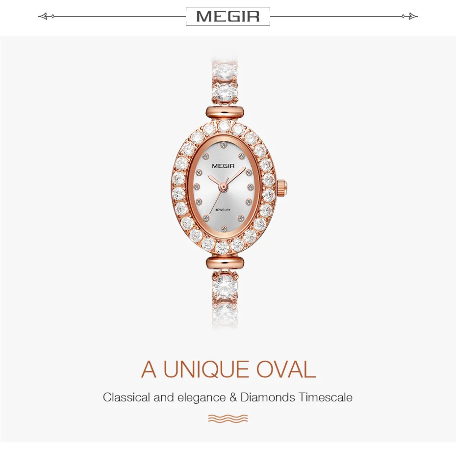 MEGIR Reloj Mujer 2020 Women Luxury Watch Rose Gold Diamond Woman Bracelet Watches Rhinestone Ladies Clock Hour Relogio Feminino