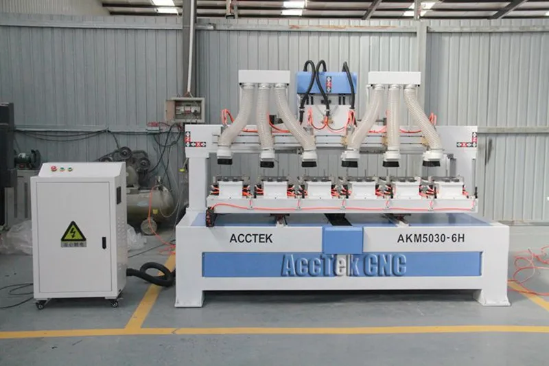 Professional Tennis Racket Carving Machine AKM5030-6H cnc router machine with multi heads