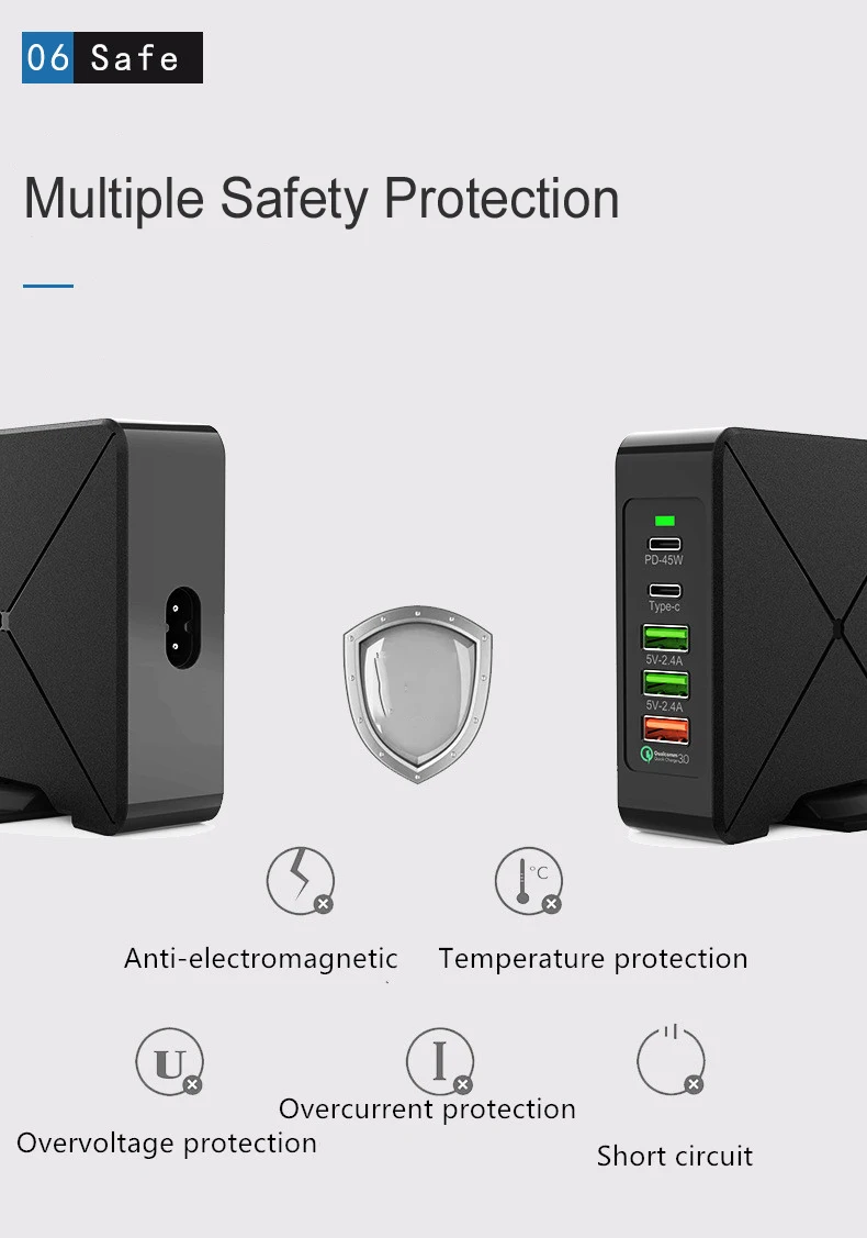 USB беспроводное зарядное устройство 75 Вт QC3.0 PD многопортовый Быстрый зарядный для iPhone 8 Plus XS 11 Pro для huawei P30 Pro mate 30 EU