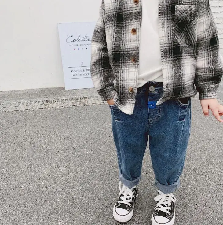 New Style Boys Plaid Thicken Shirt Autumn Winter Fashion Kids Top 1-6t PQ891 - Цвет: Черный