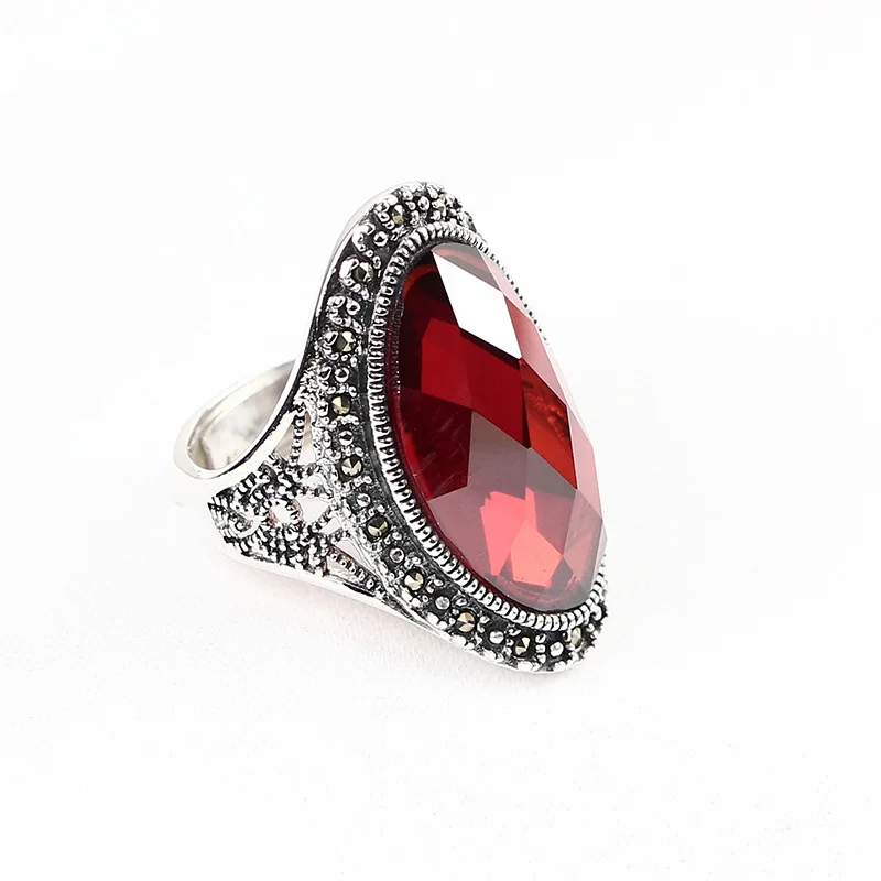 

JSH 925 Retro Thai Silver Accessories Gemstone Glorious Forefinger Ring