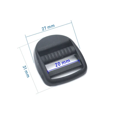 20mm 50 шт./лот Черный POM пластиковые регулируемые пряжки 4 размера Tri Glide слайдер кольца пряжки лямки рюкзака сетка Пряжка HLD/M476 - Цвет: 20mm
