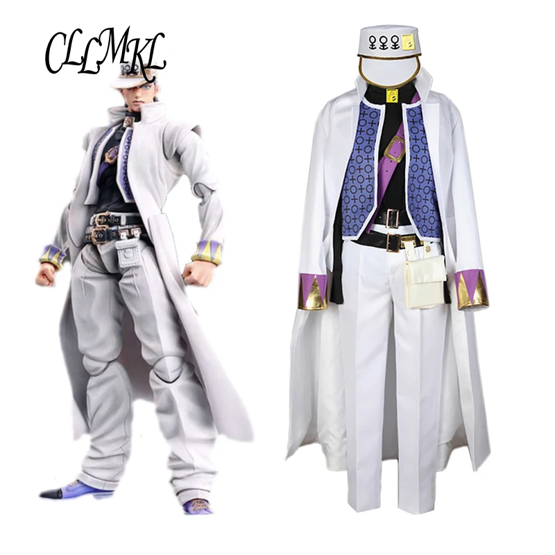 Аниме JOJO JoJo странное приключение алмаз Небьющийся Kujo Jotaro Косплей Костюм|Костюмы