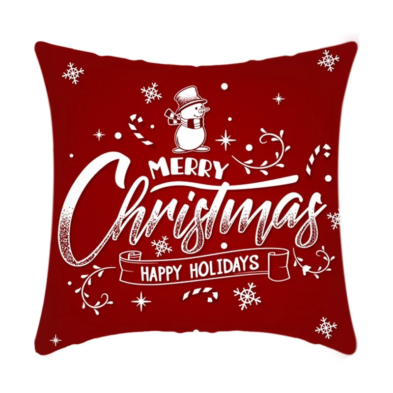 Christmas Throw Pillows Cover 45x45cm as Home Textile with Print Pattern for Holiday Celebration Pillow in the Car | Дом и сад