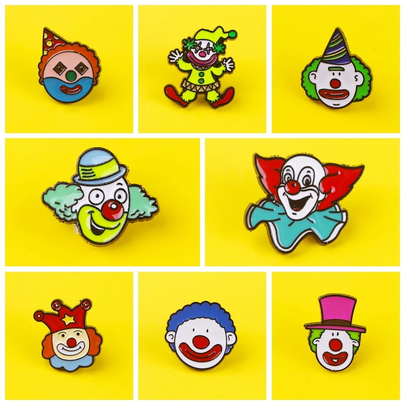 cartoon clown brooch badges for backpack set cute joker badges for clothes enamel pins for backpacks clothes lapel pin badge diy badges aliexpress aliexpress